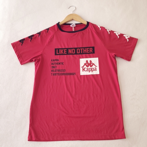 Kappa Short Sleeve Shirt Bastil Authentic "Like No Other" Red Mens SIZE Small - Picture 10 of 10
